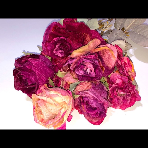 Long Stem Pink Roses with Vintage Flair